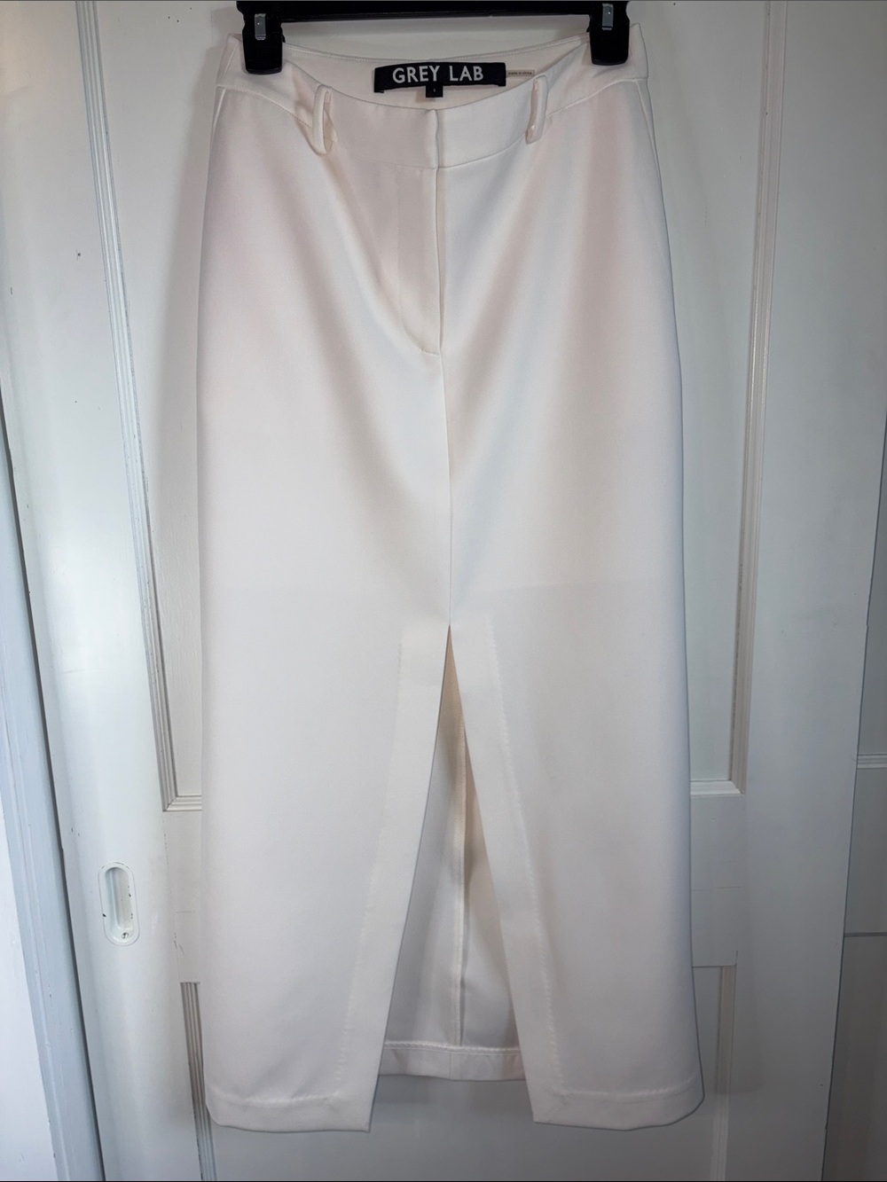 GREY LAB White Maxi Skirt with Front Slit